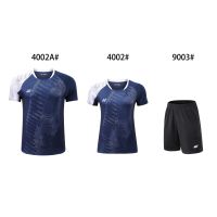 2023ใหม่ชุดแบดมินตันเสื้อกีฬาการแข่งขันแขนกางเกงฝึก4002ชุดเทนนิสโต๊ะปิงปอง