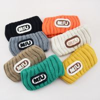 Winter Sports Cycling Hairbands Letter MIU Soft Knitted Headband for Women Girls Bandanas Wide turban Fashion Hair Accessories