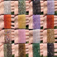 Natural Stone Faceted Colourful Zircon Gemstone Round Spacer Beads For Jewelry Making DIY Bracelet 2 3 4mm 15 Cables