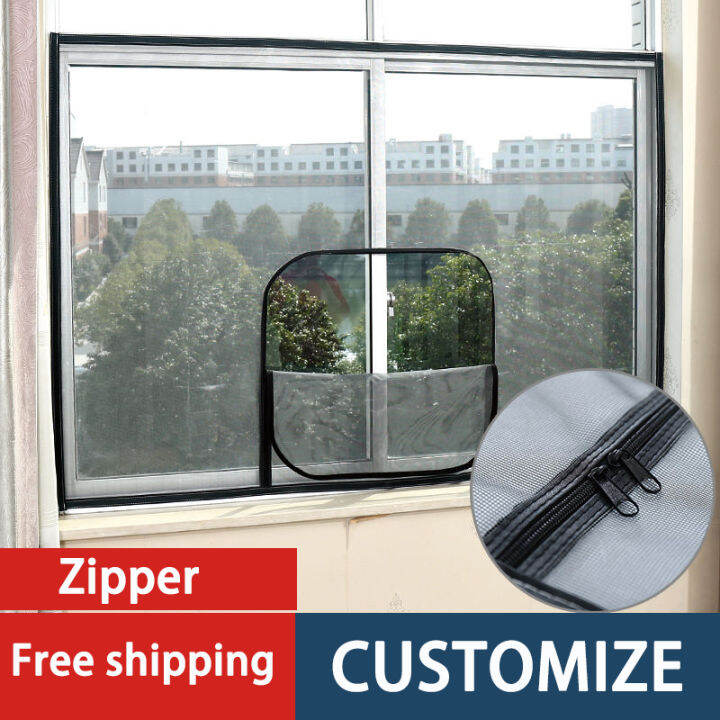 Mosquito nets for windows Selfadhesive zipper Easy Mosquito screens