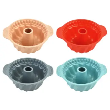 Red Large Spiral shape Bundt Cake Pan Bread Chocolate Bakeware Silicone Mold