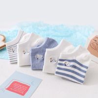 ‘；’ 5 Pairs Women Casual Short Socks Spring Summer Cute Embroidery Cartoon Sheep Solid Color Striped Kawaii Low Tube Ankle Socks Sox