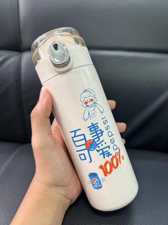 แก้วเก็บอุณหภูมิ-กระบอกน้ำ-500ml-แก้วน้ำสำหรับเด็ก-สแตนเลส-304-แบบฝากด-ยกดื่มไม่หกง่าย-มียางรองก้นแก้ว-สินค้าพร้อมส่ง