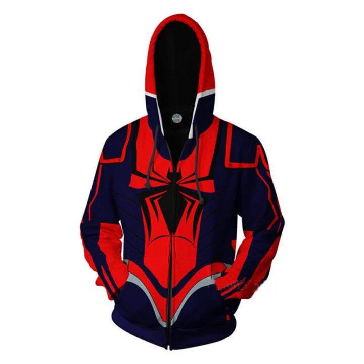 spider-man-เสื้อฮู้ด-ผู้ชายs-casual-jacket-iron-spiderman-avengers-spiderman-zipper-เสื้อคลุมตัวนอก