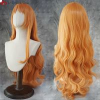 75Cm Long Curly Wavy Adult Nami Wig Cosplay Orange Heat Resistant Cosplay Wigs Anime Nami Women Girl Wigs Halloween Party