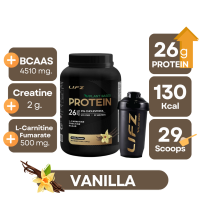 LIFZ SPORT PROTEIN โปรตีนรสวานิลลา พร้อมแก้วเชค โปรตีนสูง 26 กรัม 130 kcal. สร้างกล้ามเนื้อ ลีนไขมัน ขนาด 2.2 lbs.