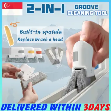 2-in-1 Groove Cleaning Tool Creative Window Groove Cleaning Cloth Window  Cleaning Brush Windows Slot Cleaner Brush Groove Brush