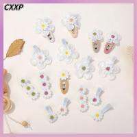 CXXP 10pcs ดอกเดซี่ คลิปผมเด็ก งานปัก งานทำมือ Barrettes เด็กวัยหัดเดิน อุปกรณ์เสริมเสริม ผ้าที่เป็นกลาง คลิปหนีบผม