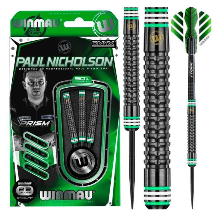 [ Free Gifts ] Winmau Paul Nicholson Onyx 90% Tungsten Alloy Steel Tip ...