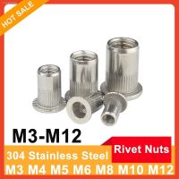 ❡ 10/20pcs M3 M4 M5 M6 M8 M10 M12 Stainless Steel Rivet Nuts Aluminium Profile Flat Countersunk Head Threaded Rivet Insert Nutsert