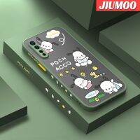 JIUMOO เคสสำหรับ OPPO A91 F15 Reno 3 4G เคสลายการ์ตูนน่ารักดีไซน์ใหม่ Pochacco บางสีด้านแข็งเคสโทรศัพท์ขอบซิลิโคนนิ่มกันกระแทกคลุมทั้งหมดเคสป้องกันเลนส์กล้อง