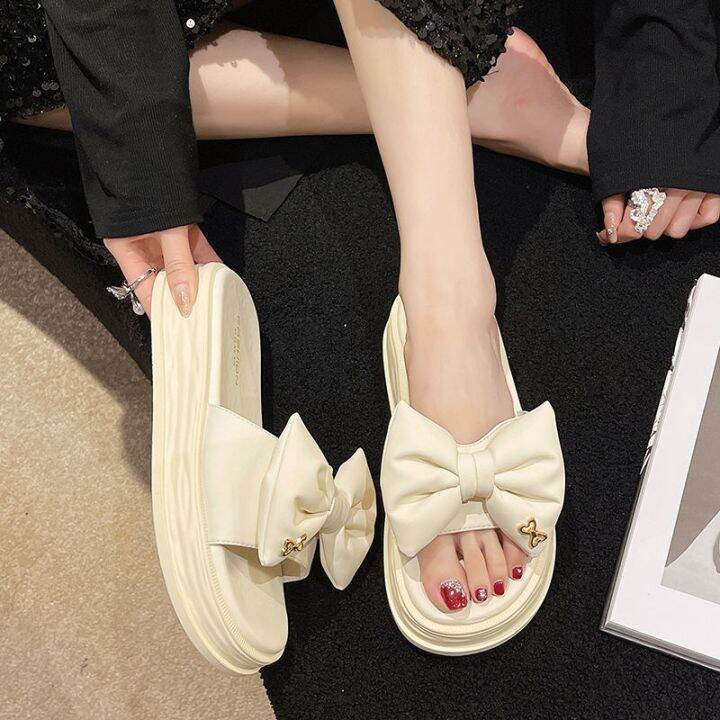 hot-sale-style-slippers-womens-summer-outer-2023-new-fashion-net-red-bow-out-thick-bottom-seaside-sandals