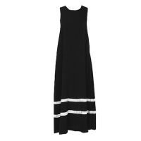 เสื้อผ้าแฟชั่นสำหรับสุภาพสตรี Loose modal splicing into color black condole belt vest dress female summer posed the drape a sleeveless dresses