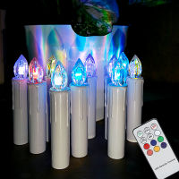 Colorful LED Candle Flameless Flashing With Timer Remote Control Battery Operated for Christmas Halloween Home Decorative Candle