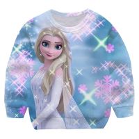 Children Disney Frozen 2 Elsa Sweatshirts For Girls Anna Cotton Coat Long Sleeve Pullovers Baby Tops Kids Spring Autumn Clothes