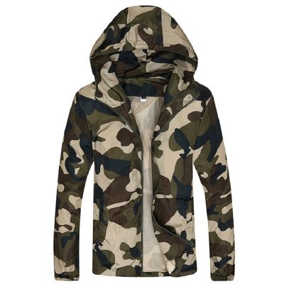 Camouflage Lightweight Jackets Men Hooded Slim Fit Long Sleeve Zipper Coat Army Tactical Military Jackets Men Clothing 2020