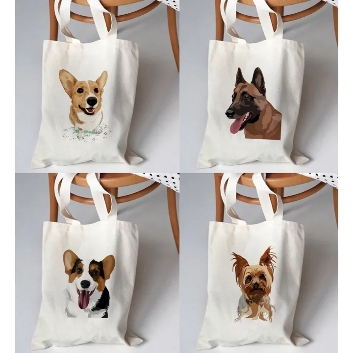 Neema DOGS LOVER Canvas tote bag with zipper and pockets Lazada PH