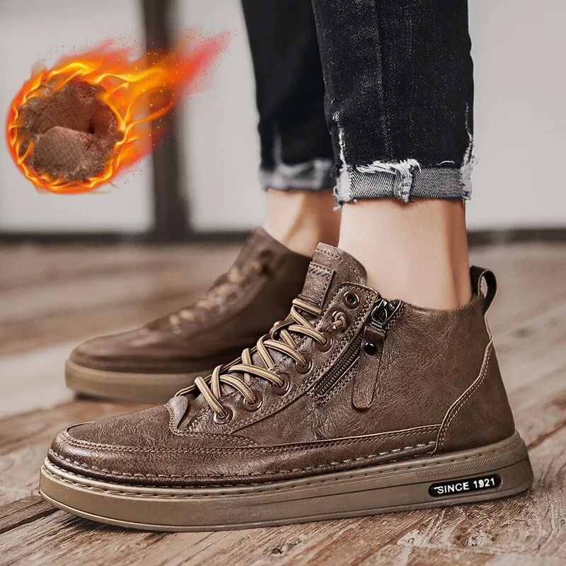 Cool and Casual Vulcanized Shoes Ankle High Tops