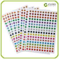 CUFEI 1/4ค่ะ สติ๊กเกอร์ลายจุด วงกลมวงกลม เลเซอร์สี ป้ายลายจุด 16สี กาวในตัว ออฟฟิศสำหรับทำงาน