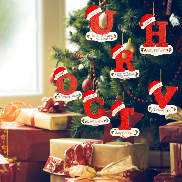 ของตกแต่งต้นไม้คริสต์มาส-abl-จี้ตัวอักษรบ้านสร้อยคอจิวเวลรี่วันหยุดเครื่องประดับตกแต่งคริสมาสต์ปีใหม่