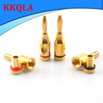 QKKQLA 1pair 4mm Banana Plug Musical Cable Wire Audio Speaker Connector Plated Musical Speaker Cable Wire Pin Connectors