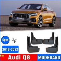 JHTJHNDTGFJHND สำหรับ Audi Q8 2018-2022 Mudguard Fender Mud Flap Guards Splash Mudflaps รถอุปกรณ์เสริม Auto Styline ด้านหน้าด้านหลัง4Pcs Mudguards