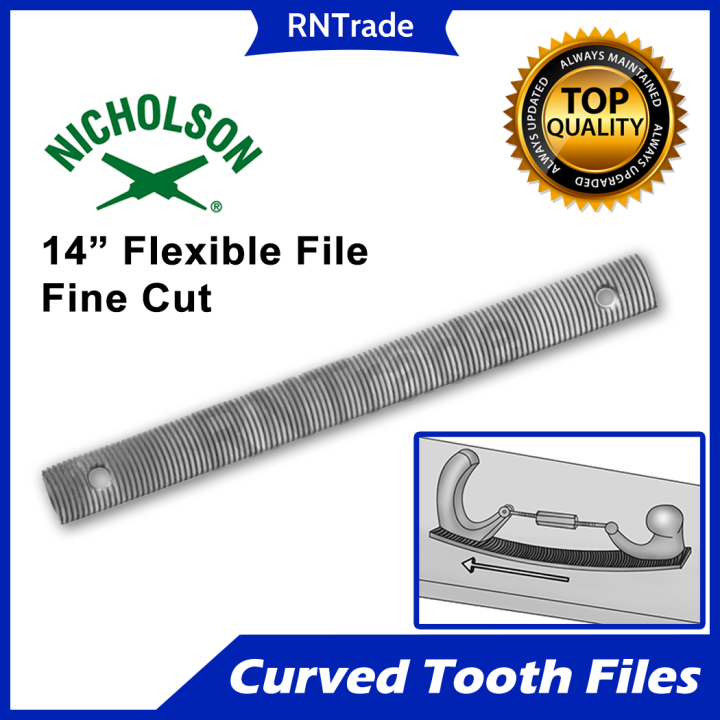 Nicholson File SUPERIOR MILLED TOOTH FILE Flexible File Curved Tooth File 12 14 inches Rail File