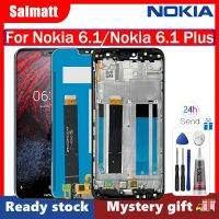 จอ LCD แบบดั้งเดิม Salmatt สำหรับ Nokia 6.1 Plus ชุดประกอบ Digitizer จอแสดงผล LCD แบบสัมผัสหน้าจอพร้อมกรอบสำหรับ Nokia 6.1 Plus หน้าจอ TA-1099 TA-1103พร้อมเครื่องมือฟรี