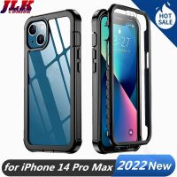 [SHELLBOX] For iPhone 14/13/12/11 Pro Max Mini 6/7/8 Plus SE Case with Built-in Screen Protector 360° Full Body Protective Cover Heavy Duty Lightweight Slim Shockproof Clear Case