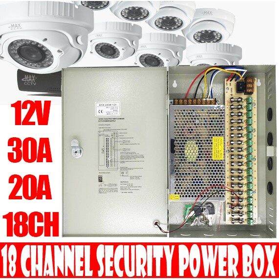 12V 20A 18 Channel Security Power Box Centralized CCTV Power Supply Box