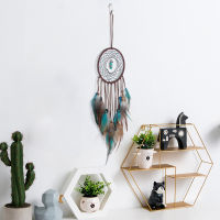 【cw】 Find Factory Custom Simple Turquoise Dreamcatcher Single Ring Feather Charm Creative Balcony Living Room Bedroom Pendants ！