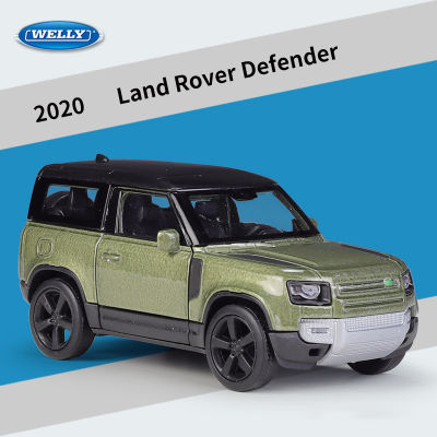 WELLY 1:36 Land Rover Defender SUV โลหะผสมโลหะรถหรูรุ่นดึงกลับรถสำหรับของเล่นเด็กพร้อมคอลเลกชัน Gift
