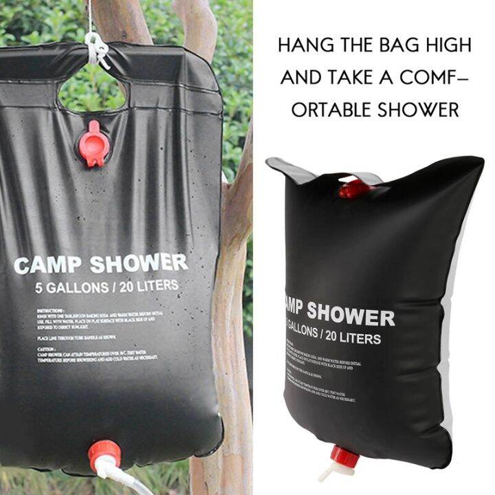 2-x-20l-camping-shower-bag-portable-solar-heated-5-gallon-20-litre-travel-shower-bag-black