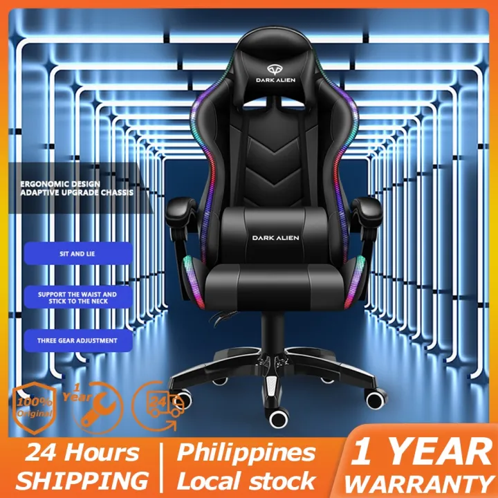 Dark Alien RGB Leather Gaming Chair Massage Pillow Neck Pillow