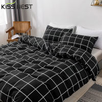 High Quality Black Plaid Pattern Solid Printed Style Super King Size,Duvet Cover Set,220x240 220x200,12Pillowcases Home Bedroom