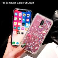 กรณีน้ำเหลวสำหรับSamsung Galaxy J8 2018เคสโทรศัพท์ทรายดูดเคลื่อนที่G LitterกากเพชรPC + TPUกันกระแทกกรณีนุ่มสำหรับSamsung Galaxy J8 2018กรณีปก