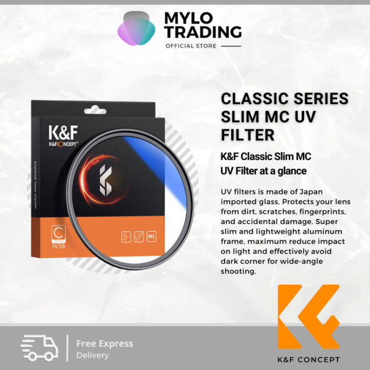 K F Classic Series Slim Mc Uv Filter Anti Fungus Blue Coated Japan Optics Layer