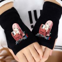 1 Pair Cute Anime DARLING In The FRANXX Cosplay Cotton Wrist Gloves 02 ZERO TWO Half Finger Winter Gloves Plush Toys Gifts