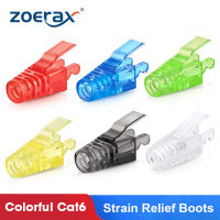 ZoeRax RJ45 CAT6สีสันสดใสเชื่อมต่อบรรเทาความเครียดรองเท้าบู๊ตสำหรับสายเคเบิลอีเทอร์เน็ต CAT6มาตรฐานผ้าคลุมรองเท้าบู๊ทเชื่อมต่อสาย LAN