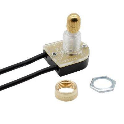 3 Amp 250V Push Button Canopy Switch SPST Circuit ON-Off Action 3/8 Brass Plate Actuator 18 AWG Terminal