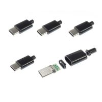 xinhuilinmeimaoyiyou ปลั๊กเชื่อมต่อ TYPE-C USB ตัวผู้ 5 ชิ้น พร้อมสายเชื่อมต่อข้อมูล PCB 24pin