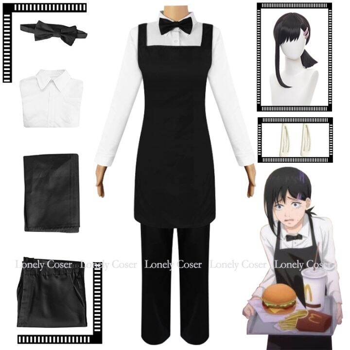 Kobeni Higashiyama Cosplay Costume Anime Chainsaw Man Part 2 Black Wig 