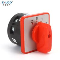 ‘；【=- ZHUCO LW6D-5/C303.1 5A 4 Position 2-0-1-3 Red Panel 6 Terminal Screws Electrical Transfer Rotary Universal Changeover Cam Switch