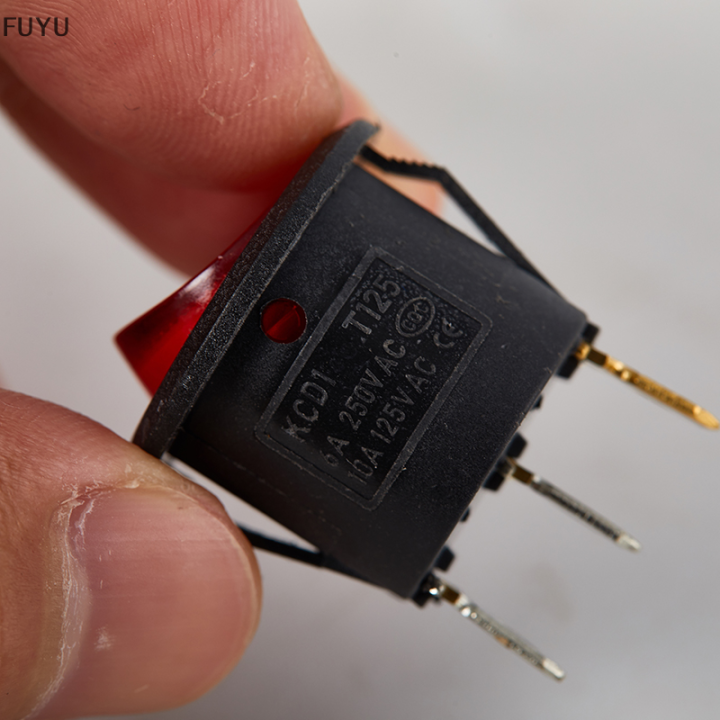 fuyu-สวิตช์เรือกันน้ำสวิตช์โยกรอบพร้อมปุ่มไฟ6a-250v-เปิด20mm-2-3ฟุตเกียร์2-3