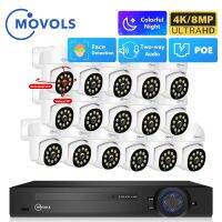 Movols 4K 16CH XMEYE ระบบ POE เฝ้าระวัง8MP 4MP สองทางเสียง PTZ ระบบ CCTV AI P2P ชุดสอดแนมวิดีโอกล้องรักษาความปลอดภัย