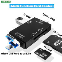 6ใน1อ่านบัตร TF การ์ดรีดเดอร์ SD OTG USB ชนิด C อะแดปเตอร์ USB 2.0ความเร็วสูงสำหรับแอนดรอยด์พีซีแล็ปท็อป