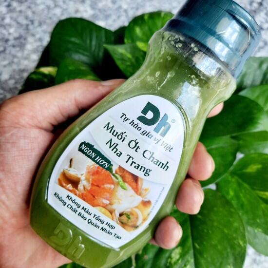 Tương ớt xiêm xanh lọ 200gr và muối ớt chanh lọ 120gr dh foods gia vị chấm