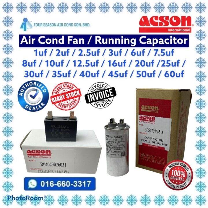 SALE ! ACSON Capacitor for Air Cond Compressor / Fan Capacitor