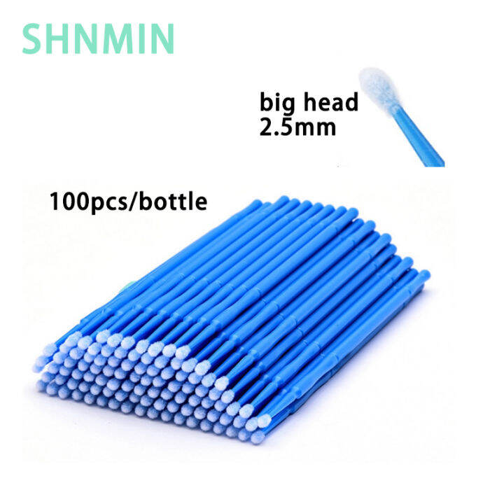 100pcs/Bottle Eyelash Extension Applicator Mascara Brush Stick Swabs Rub  Stick Dental Cleaning Small Brush Micro Brush Disposable Extension Stick  Applicator