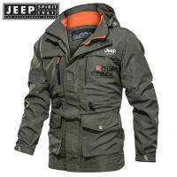 JEEP SPIRIT 1941 ESTD คุณภาพสูงผู้ชายกันน้ำ Windproof ทหารแจ็คเก็ตกลางแจ้งยุทธวิธี Coat Hooded Coat